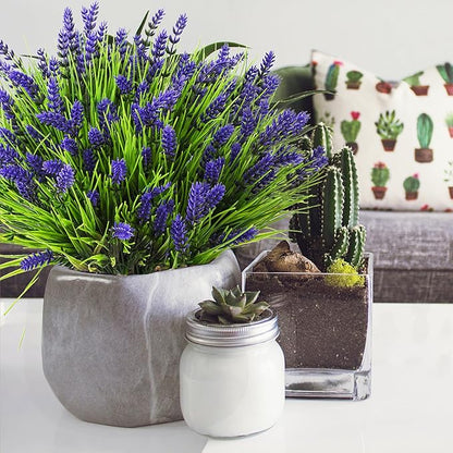 Artificial Plants Outdoor, 22 Pcs Fake Flowers UV Resistant Outdoor Lavender Artificial Flowers, Plastic Faux Plants Greenery Shrubs for Home Porch Garden Yard Window Box