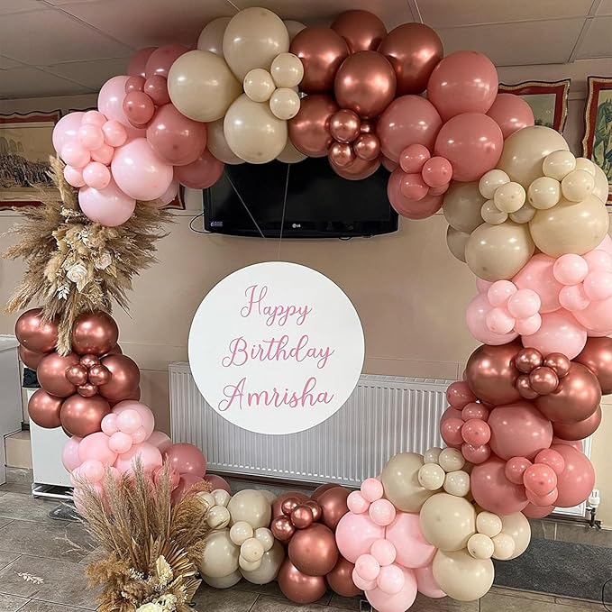 Dusty Pink Balloons 12 Inch, 50 Pcs Vintage Pink Balloon Boho Dusty Rose Latex Balloons Matte Mauve Retro Blush Pink Helium Balloons for Birthday Wedding Baby Bridal Shower Party Decorations