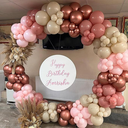 Dusty Pink Balloons 12 Inch, 50 Pcs Vintage Pink Balloon Boho Dusty Rose Latex Balloons Matte Mauve Retro Blush Pink Helium Balloons for Birthday Wedding Baby Bridal Shower Party Decorations