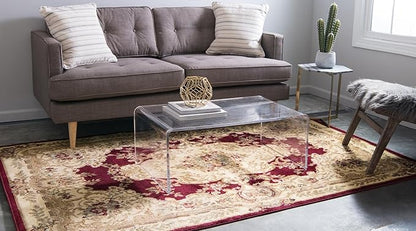 Rugs.com Chateau Collection Rug – 10 Ft Runner Cream Medium Rug Perfect for Entryways, Kitchens, Breakfast Nooks, Accent Pieces