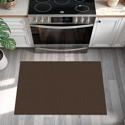 KOZYFLY Indoor Door Mat 2x3 ft Small Area Rugs Washable Front Door Mat Non Slip Rubber Backed Entryway Rug Cotton Entrance Doormat for Front Porch Bathroom Kitchen Bedroom, Reddish Brown/Coffee