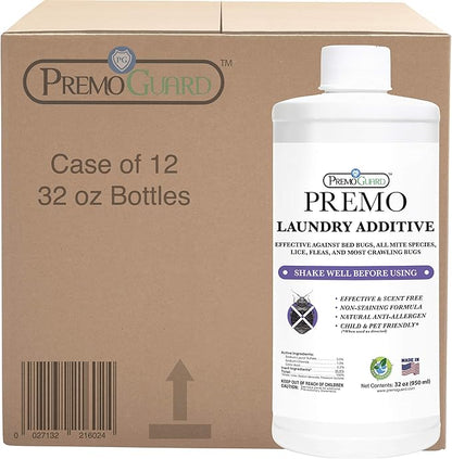 Bed Bug & Mite Laundry Detergent Additive by Premo Guard – 32 oz – Child & Pet Friendly – Stain & Odor Free – Best Natural Non-Toxin Treatment