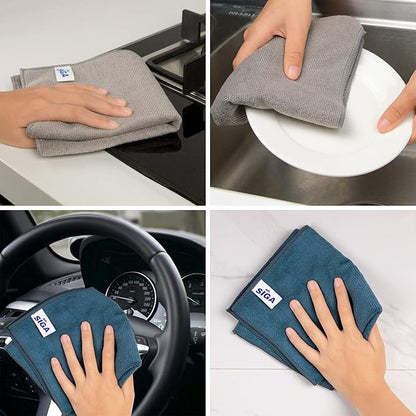 MR.SIGA Microfiber Cleaning Cloth, Pack of 6, Size: 13.8" x 15.7"