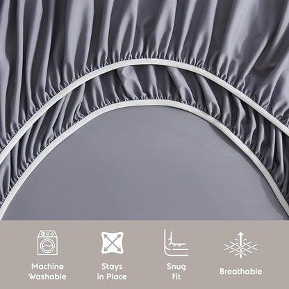 Nestl Twin XL Sheet Set - College Dorm Size - Luxury 1800 Ultra-Soft Microfiber Twin Extra Long Bed Sheets - Deep Pockets - Easy Fit - Extra Soft - 3 Piece Set (Twin XL, Dark Grey)
