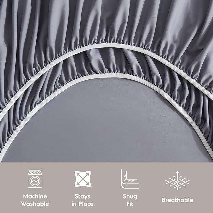 Nestl Full Sheet Set - Luxury 1800 Ultra-Soft Microfiber Full Bed Sheets - Double Brushed - Deep Pockets - Easy Fit - 4 Piece Set - Bedding Sheets & Pillowcases (Full, Dark Grey)