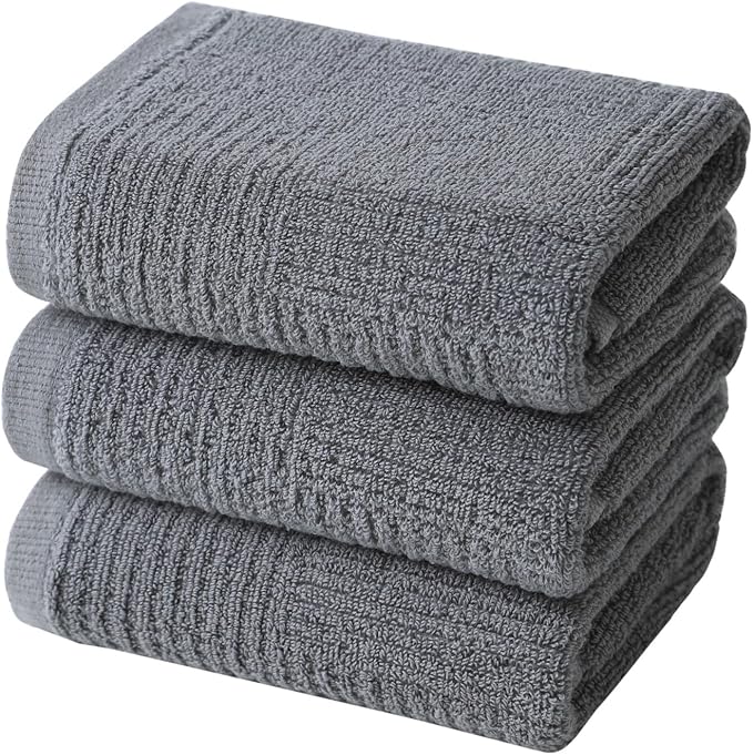 Glynniss Cotton Terry Cloth Kitchen Towels - Pack of 3, 16x26 Inches