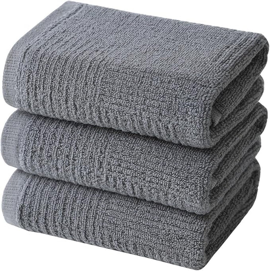 Glynniss Cotton Terry Cloth Kitchen Towels - Pack of 3, 16x26 Inches