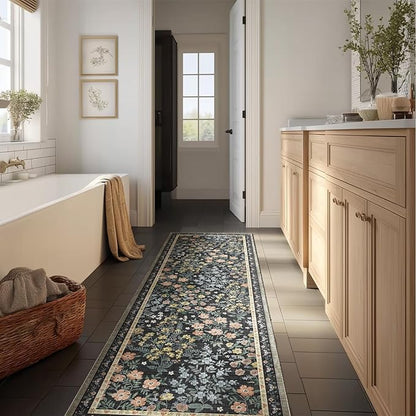 Washable Kitchen Rug Runners for Hallways: 2'x6' Entryway Rug with Non Slip Backing Low Pile Soft Indoor Floor Carpet Runner for Kitchen Laundry Room Entry Bedroom Hallway