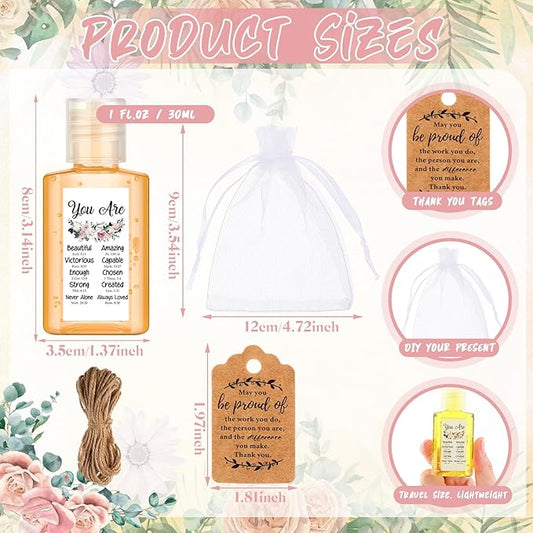 Frienda 24 Set Christian Hand Sanitizer Gift Mini Christmas Bible Verse Church Travel Size Hand Sanitizer Christian Gift Bulk for Nursing Teacher Women Coworker Christmas Goodie Bags Stocking Stuffers