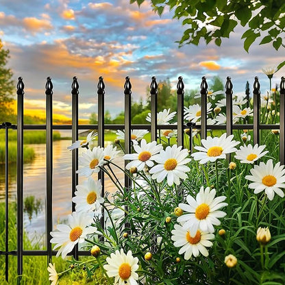 ARIFARO Decorative Metal Garden Fence 28" high x 22" Wide 5 Pack, Animal Barrier for Dog Pet,Border Garden Fencing for Outdoor Patio Lawn Yard Flower Bed