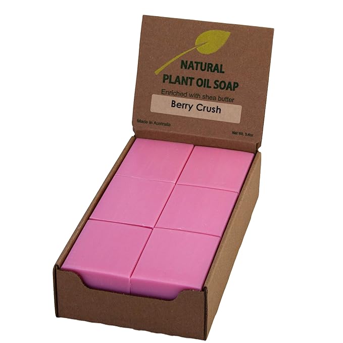 Berry Crush Scented Natural Soap Bars (12 Bars), 3.5oz Moisturizing French Triple Milled Soap Bars Enriched with Shea Butter - Pure Plant Oil Bath & Body Bars