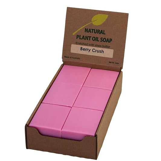 Berry Crush Scented Natural Soap Bars (12 Bars), 3.5oz Moisturizing French Triple Milled Soap Bars Enriched with Shea Butter - Pure Plant Oil Bath & Body Bars