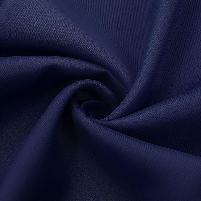 DWCN Navy Blue Blackout Curtains Blocking Light Room Darkening Thermal Insulated Grommet Window Curtain for Bedroom Living Room Privacy Solid Drapes 38 x 54 Inches Length, Set of 2 Thick Panels