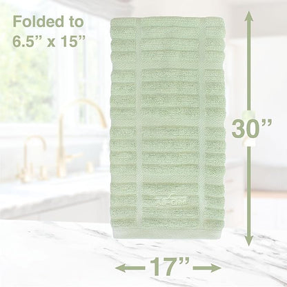 All-Clad Solid Kitchen Towels: Highly Absorbent, Super Soft Long Lasting - 100% Cotton, 17"x30" Tea Towels for Cleaning & Drying Dishes, Pans, Glassware, or Countertops, (2-Pack), Fennel