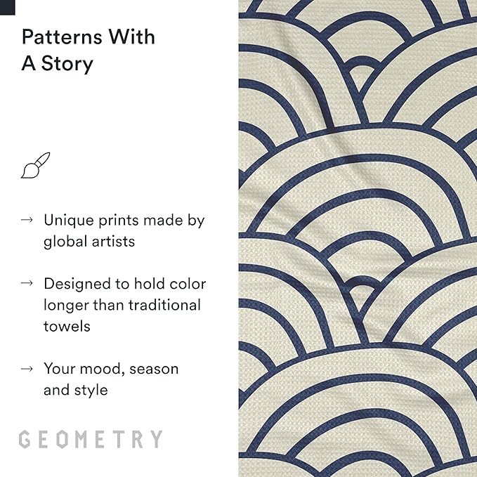 GEOMETRY Kitchen Tea Towels - Quick Dry Microfiber Dish Towels for Kitchen Every Bloom, 18" x 30" 2 Pack