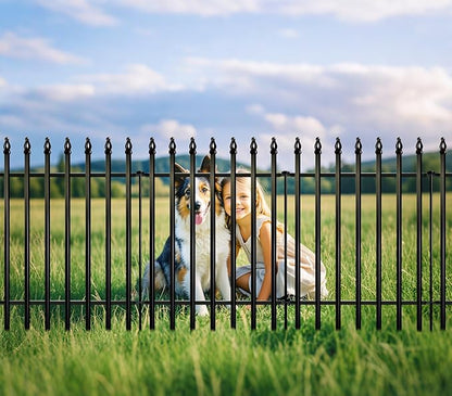 ARIFARO Decorative Metal Garden Fence 32" high x 24" Wide 5 Pack, Animal Barrier for Dog Pet,Border Garden Fencing for Outdoor Patio Lawn Yard Flower Bed