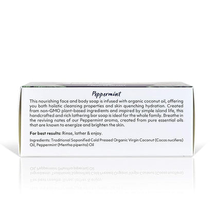 Coco Fiji Soap Bar for Face and Body Infused With Organic Coconut Oil, Peppermint, Essential Oil, Natural Soap for Moisturizing & Pore Purifying Skin, 7 oz,Pack of 2