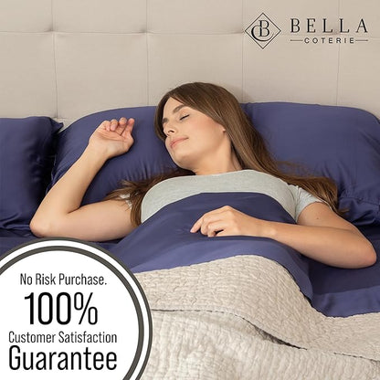 Bella Coterie Luxury Bamboo Viscose Cal King Size Sheet Set | 100% Organically Grown | Ultra Soft | Cooling for Hot Sleepers | 18" Deep Pocket [Twilight Blue]