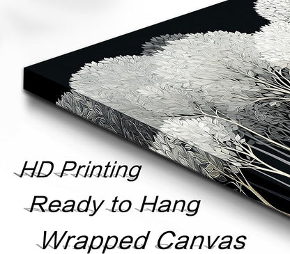 Black and White Tree of Life Wall Art for Living Room Abstract Forest Print Picture Framed Large Canvas Wall Decor for Bedroom Office Bathroom Modern Home Botanical Landscape Wall Decorations Artwork Size 30x60 Ready to Hang