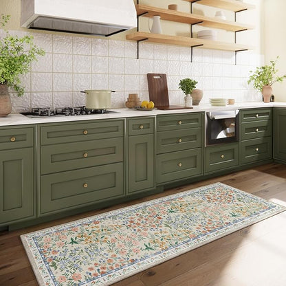 Washable Kitchen Rug Runners for Hallways: 2'x6' Entryway Rug with Non Slip Backing Low Pile Soft Indoor Floor Carpet Runner for Hallways Kitchen Laundry Room Bedroom