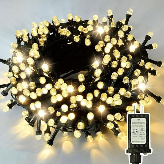 Super Long 500 LED 178FT Christmas Lights, Bright Bubble Led Christmas Tree Lights w/ 8 Modes & Memory, 2024 Upgraded Twinkle LED String Lights for Indoor Outdoor Xmas Party Decorations, Warm White