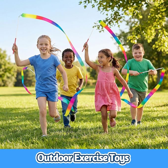 20 Pack Ribbon Dancing Wands for Kids, Rainbow Dance Ribbon Streamers,Princess Party Favors Supplies Decorations,Girls Artistic Gymnastics Twirling Ribbon Stick,Gymnastics Goodie Bag Stuffers