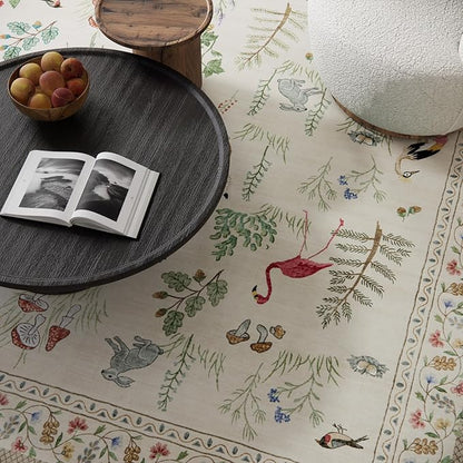 6x9 Area Rugs for Living Room: Washable Bedroom Rug Stain Resistant Non Slip Low Pile Soft Lightweight Soft Carpet Rugs for Kitchen Dining Room Farmhouse Nursery Kids Room Home Office Indoor