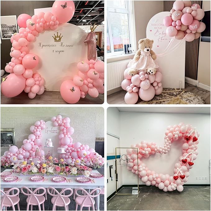Pastel Pink Balloons - 60 Pcs, 5 Inch Mini Matte Helium Balloons for Baby Shower, Gender Reveal, Birthday Party Decorations