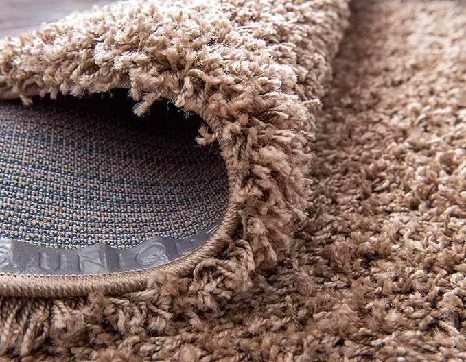 Unique Loom Solid Shag Collection Area Rug (2' 6" x 13' 1" Runner, Sandy Brown)