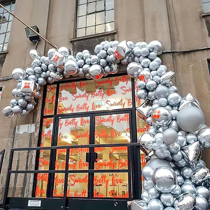 PartyWoo Metallic Silver Balloons, 50 pcs 12 Inch Silver Metallic Balloons, Silver Balloons for Balloon Garland or Arch as Wedding Decorations, Birthday Decorations, Party Decorations, Silver-G102