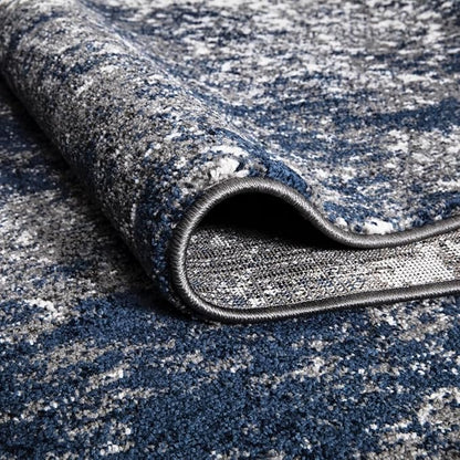 Keen Home Design Area Rugs - 2x14 Non-Shedding, Abstract Rugs for Kitchen, Living Room, Bedroom, Dining Room, Entryway - Size: 2'8" x 14', Navy/Grey/White