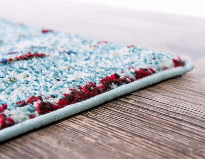 Unique Loom Solid Shag Collection Area Rug (2' 7" x 10' Runner, Deep Aqua Blue)