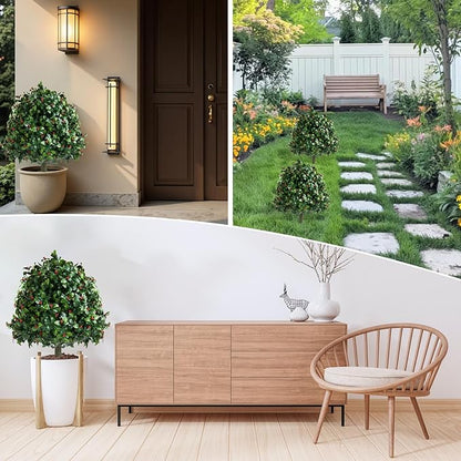 2pcs Artificial Bushes Holly Spray Berries Cedar Leaf Stems Christmas Flowers Leaves Home Party Decoration,Christmas Wreath Arrangement Craft Wedding Party Decorations