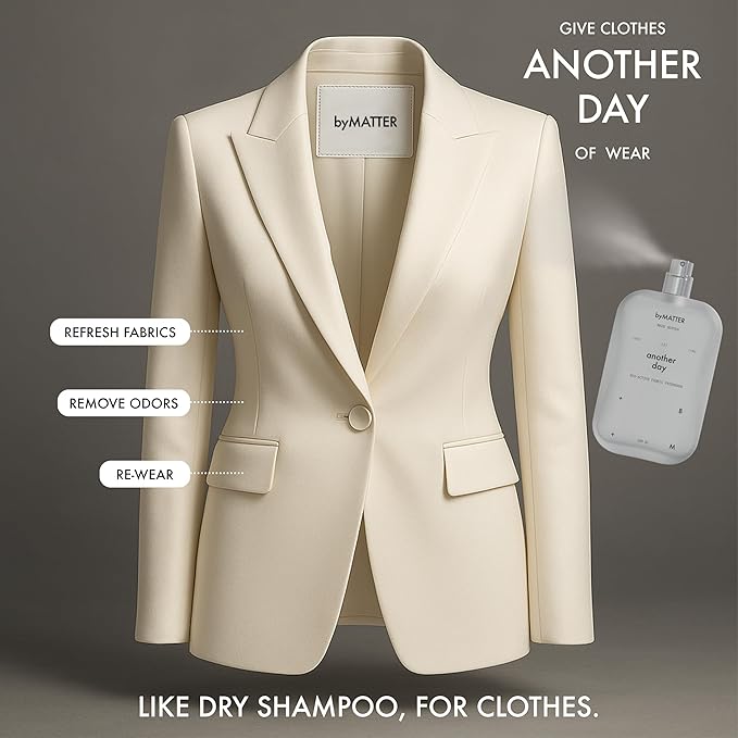 byMATTER Another Day Clothes Refresher Spray – Fabric Freshener, Luxury Perfume, Dry Wash Mist For All Clothing Types, Plant Based, Odour Eliminating, Linen Spray for Clothes (100ml / 3.4 Fl Oz)