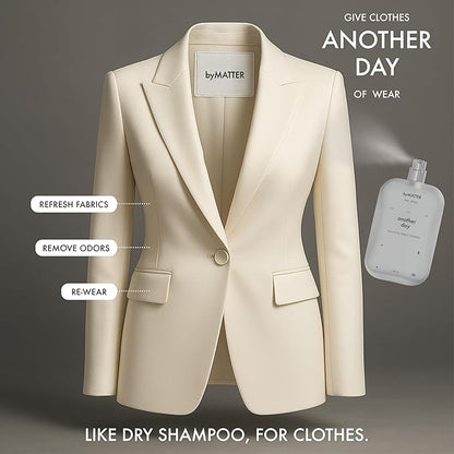 byMATTER Another Day Clothes Refresher Spray – Fabric Freshener, Luxury Perfume, Dry Wash Mist For All Clothing Types, Plant Based, Odour Eliminating, Linen Spray for Clothes (100ml / 3.4 Fl Oz)