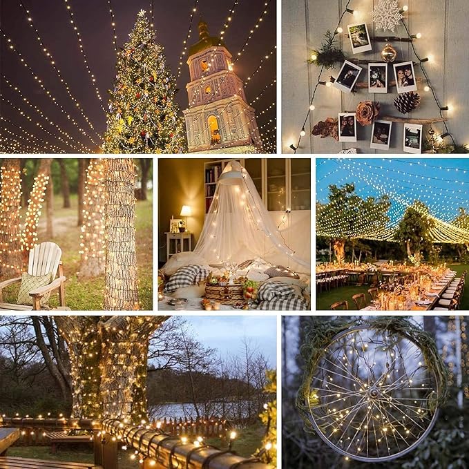 Super-Long 165FT 500 LED Christmas Tree Decor String Lights Indoor Outdoor, 8 Modes & Timer & Memory Function, Waterproof Fairy Lights- for Xmas Tree, Holiday Party, Garden Decorations (Warm White)