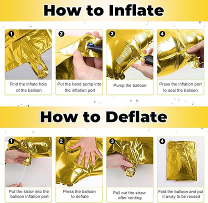 40 Inch Foil Letter Balloon, Big Alphabet R Word, Large Self Inflating Gold Decor for Custom Name, Helium Balloons for Women Birthday Party Anniversary Decoration Supplies