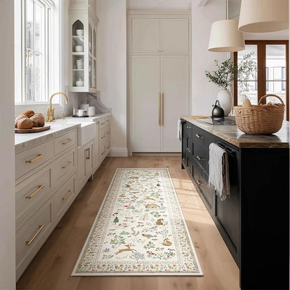 Machine Washable Kitchen Runner Rugs: 2'x6' Hallway Runner Rug Non Slip Low Pile Stain Resistant Soft Carpet Runners for Hallways Indoor Entryway Kitchen Laundry Room Beside Farmhouse