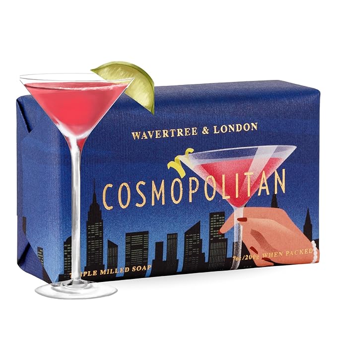 Wavertree & London Cosmopolitan Scented Natural Soap Bar, 7oz Moisturizing French Triple Milled Soap Bar for Women & Men Enriched with Organic Shea Butter, Pure Bath & Body Soap (1 Bar)