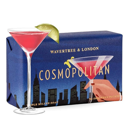 Wavertree & London Cosmopolitan Scented Natural Soap Bar, 7oz Moisturizing French Triple Milled Soap Bar for Women & Men Enriched with Organic Shea Butter, Pure Bath & Body Soap (1 Bar)
