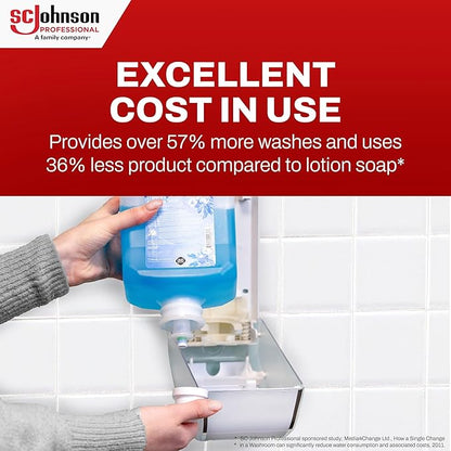 SC Johnson Professional Refresh Azure FOAM, Foam Hand Wash, Foaming Hand Soap, 1 Liter Cartridge, 2 Count, for Professional Use Only