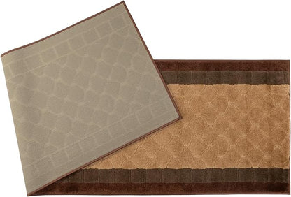 RugStylesOnline Washable Custom Size Runner Rug Volley Abstract Design Brown, (2 Feet Length x 26 Inch Width) Custom Cut Slip Resistant Rubber Backing Runner Rugs, Extra Long Runner Rugs for Hallways