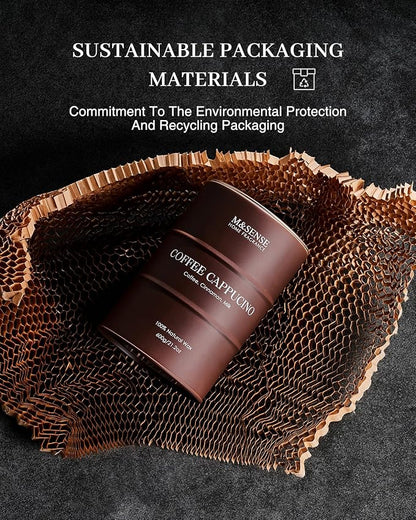 M&SENSE Coffee Cappucina Large Scented Candles, Soy Natural Wax Candle 21.2oz 120 Hours Long Lasting Burning, Strong Coffee Aroma Candle Unique Housewarming Appreciation Gifts