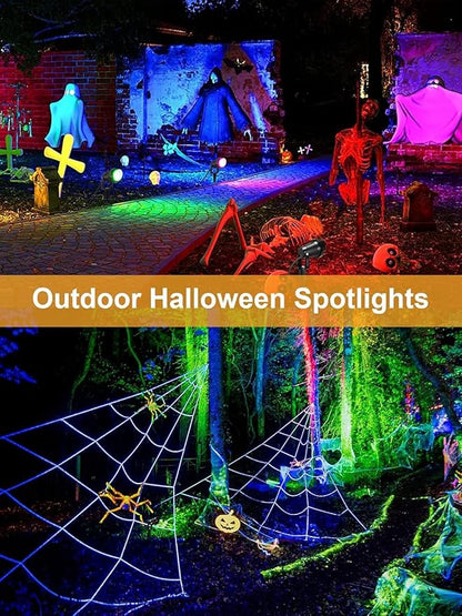 ZUCKEO RGBW Christmas Spotlights Outdoor LED Spot Lights for Yard, 10W Color Changing Landscape Lighting 120V Waterproof Spotlight with Plug & Remote for House Garden Path Tree Decoration(6Pack)