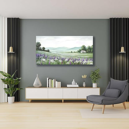 Yuaxker Large Mountain Wall Art Green Wall Decor Aesthetic Decor Canvas Painting Landscape Artwork for Living Room Bedroom Dining Room Office Home Decor 30x60 Inch