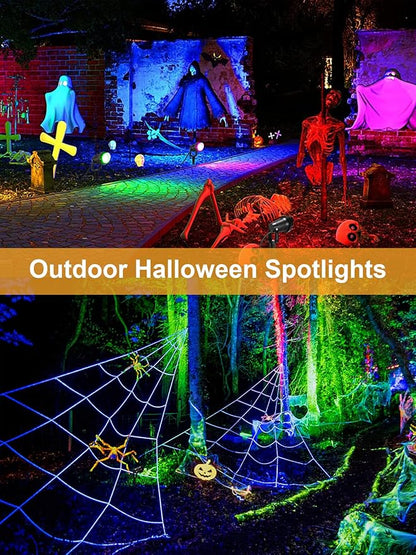 ZUCKEO 10W RGB Color Changing Landscape Lights, Outdoor Waterproof LED Spotlights with Remote & Plug for Garden, Yard, Patio, Driveway, Birthday & Holidays Decoration
