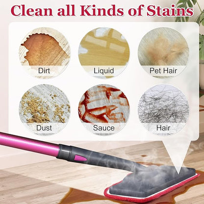 6 Pack Steam Mop Pads Compatible with Schenley Steam Mop Cleaner,Microfiber Steam Mop Replacement Pads for Schenley Steam Mop 7 in 1,Reusable and Washable Steam Mop Accessories for Floor Cleaning