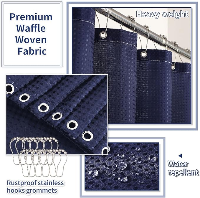 28PC Bathroom Set - Gorgeous Blue Bathroom Set, Bathroom Accessory Set, Blue Shower Curtain Set with 5PC Shower Shelves