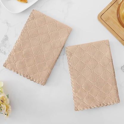 Homaxy 12 Pack Dish Towels for Kitchen (13 x 19 Inches, Tan), Super Soft and Absorbent Coral Velvet Dish Cloths for Washing Dishes, Nonstick Oil Fast Drying Microfiber Cleaning Cloth