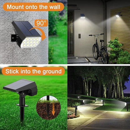 WELALO Solar Spot Lights Outdoor, [6 Pack/65 LED/3 Modes] 2-in-1 Solar Landscape Spotlights, Solar Powered Security Lights, IP68 Waterproof Wall Lights for Walkway Yard Garden Driveway(Cool White)